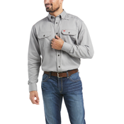 Ariat FR Solid Button Down Work Shirt in Silver Fox